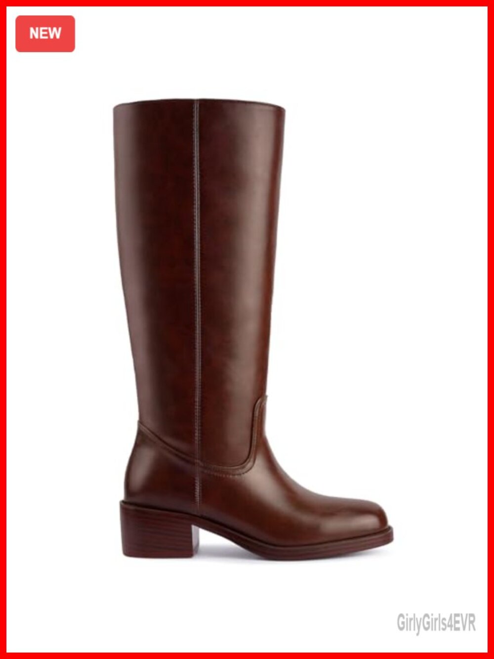 Women's Knee High Boots Square Toe Chunky Block Heel Comfortable Pull On Wide